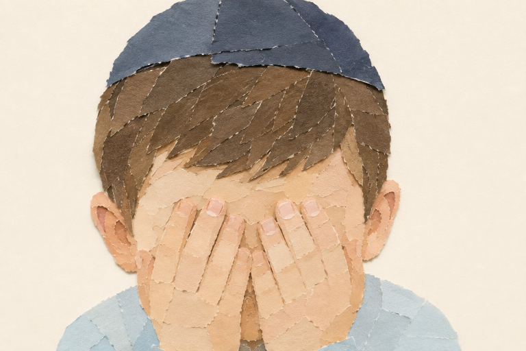 אנקופרזיס אצל ילדים – ילד מתבייש ומכסה את פניו